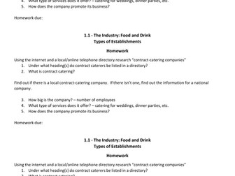 GCSE Catering 1.1: Industry, Food & Drink