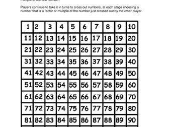 Factors and Multiples game