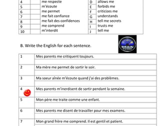 vocabulary and translation work