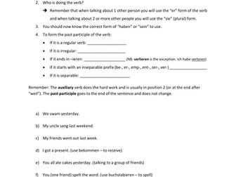 Perfect tense mental checklist