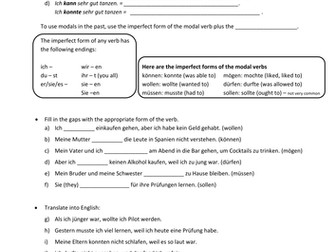 Modal verb use in the past tense (German)