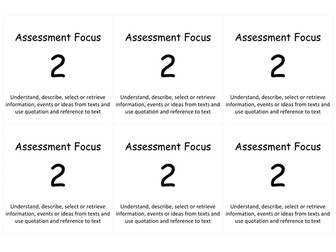 Reading Assessment Focus Question cards