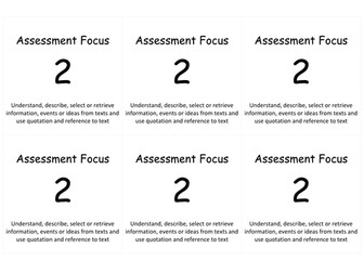 Reading Assessment Focus Question cards