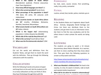 Reading Lesson Plan - South Africa
