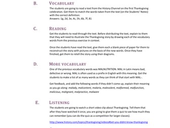 English Listening Lesson - Thanksgiving