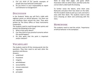 Business English ESL Lesson - Business Ethics