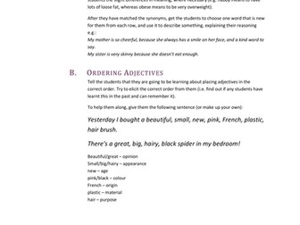 English Grammar Lesson - Order of Adjectives