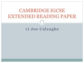 Cambridge IGCSE Extended Reading Paper Question 1