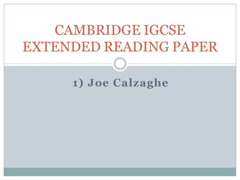 Cambridge IGCSE Extended Reading Paper Question 1