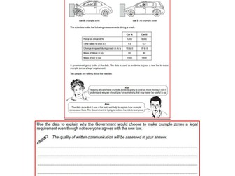 P4 OCR extended answer practice explaining motion