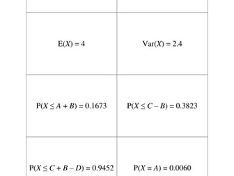 Binomial Distribution - Puzzle Cards