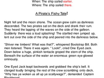 Pirate Grammar worksheet