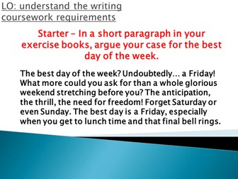 Cambridge IGCSE writing coursework