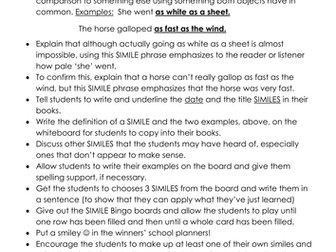 Similes - Lesson Plan and Differentiated Resources
