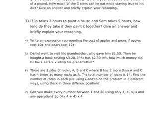 Collection of problem-solving activities