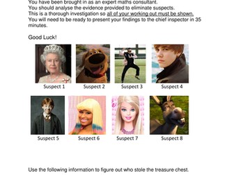 Substituting into formula crime scene