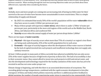 KS5 Water Conflicts Lesson 2