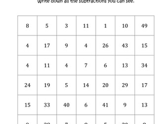 Subtraction grid search