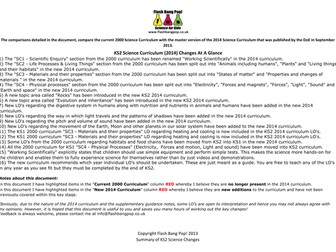 Primary KS2 Science 2000vs2014 Curriculum Changes