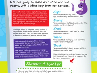 Senses Poetry Lesson Plan, Workshop & Activity