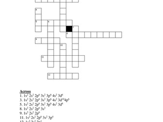 Electronic configurations: crossword