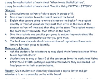 Recognising and using Capital Letters