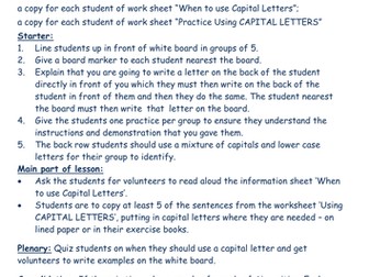 Recognising and using Capital Letters
