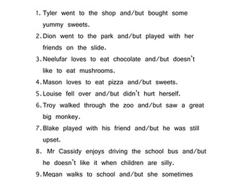 Connectives and, but