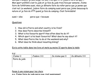 Les passetemps/hobbies