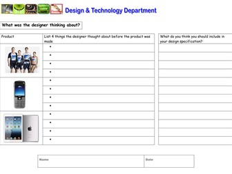 Writing a specification leading to first ideas