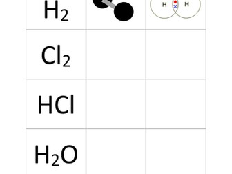 Covalent bonding task worksheet and exam questions