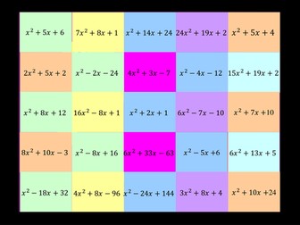 Factorising Quadratics - Catchphrase