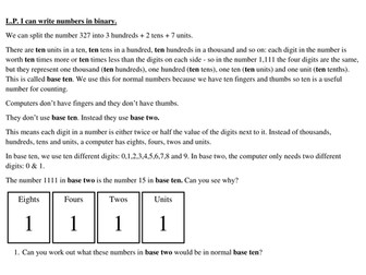Binary worksheet