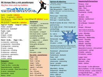 Tiempo Libre / Ocio Writing Mat