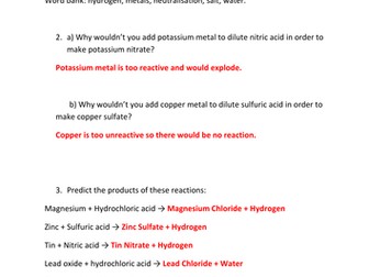 Making salt from metals or bases AQA C2.5.2
