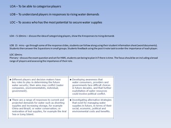 KS5 Water Conflicts Lesson 10