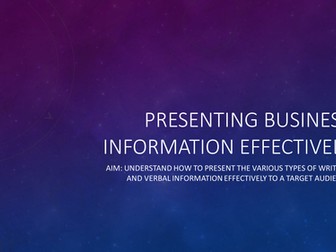 Presenting Business Information Effectively