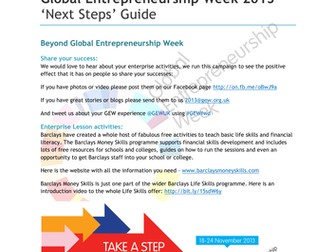 GEW 2013 - ‘Next Steps’ Guide