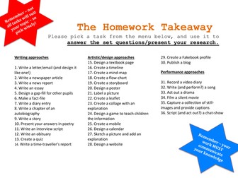 Takeaway Homework