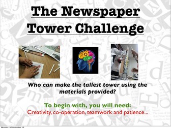 Newspaper tower challenge