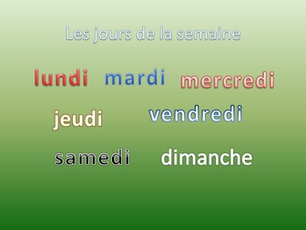 Les jours de la semaine