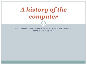 a history of the computer