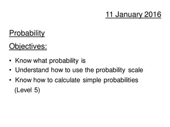 Intro to Probability and Probability Scale