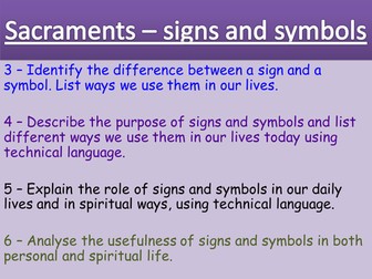 Sacraments - Signs and Symbols