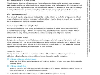 Eating Disorder Podcast & Factsheet
