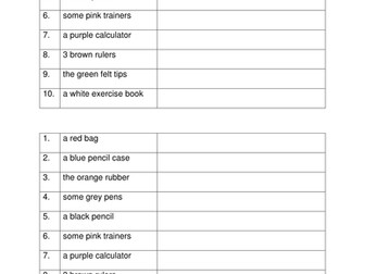 Adjective Agreements - Objects & Colours