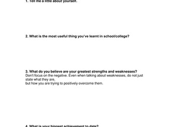 Examples of Interview Questions