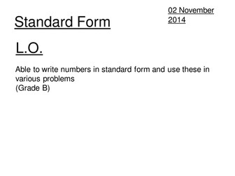 Intro to Standard Form
