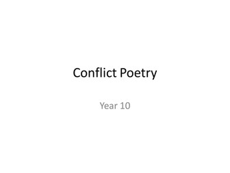 Conflict poetry scheme of work