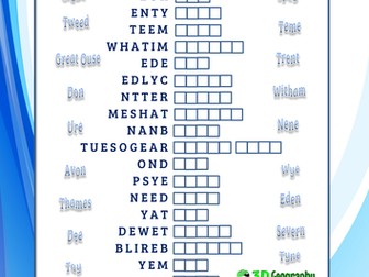 UK rivers unscramble